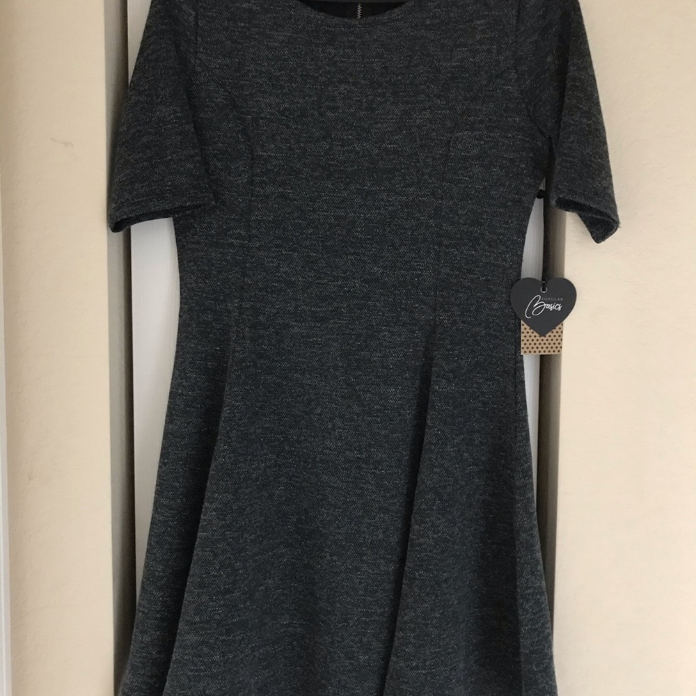 Short sleeve fit and flare dress